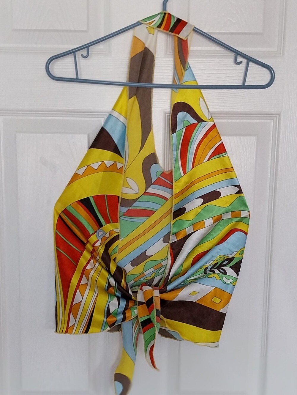 Vibrant Retro Print Beach Cover Up- Multicolor